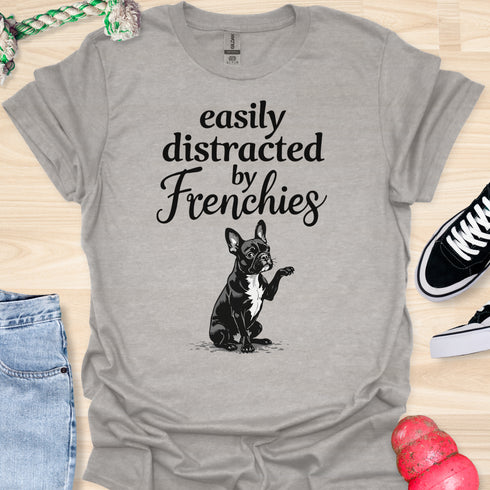 Easily distracted by frenchies - V15 - The Distracting Paw T-Shirt
